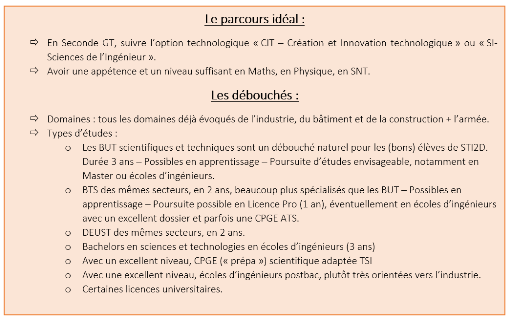 Zoom sur le Bac technologique STI2D